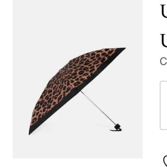Coach Black and Brown Animal Print Umbrella - Picture 1 of 2
